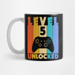 Level 5 Unlocked Funny Video Gamer Birthday Novelty T-Shirt Mug